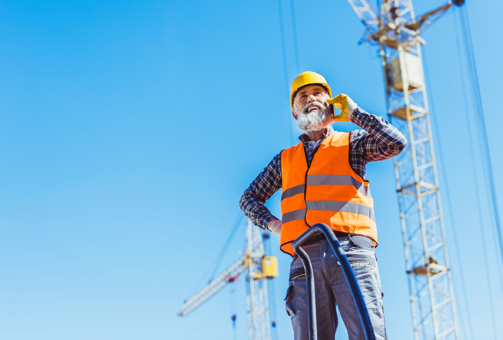 Superintendent on site with cranes
